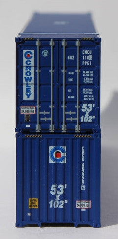 Jacksonville Terminal Company N 535077 Ocean 53' Corrugated Side Containers Crowley blue 'website' 2-Pack