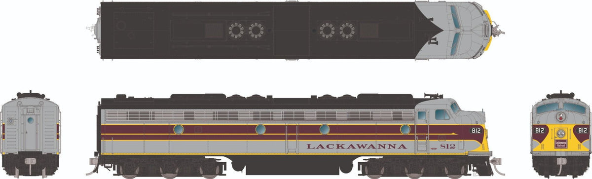 Rapido Trains Inc HO 28577 DCC/ESU LokSound V5 Equipped  EMD E8A Locomotive Delaware, Lackawanna & Western 'Gray & Maroon' DL&W #812