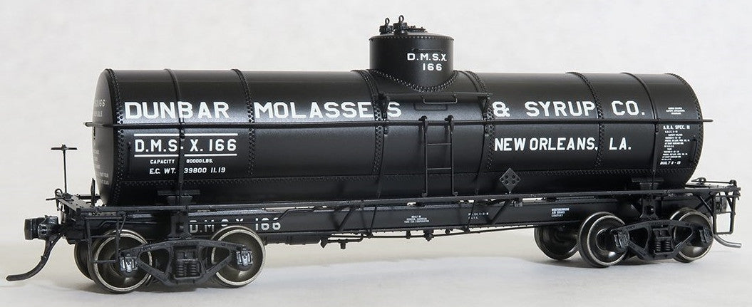 Tangent Scale Models HO 19016-03 General American GATC 8,000 Gallon 1917-Design Radial Course Tank Car 'Dunbar Molasses New Orleans 1919+' DMSX #162