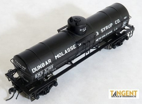 Tangent Scale Models HO 19016-03 General American GATC 8,000 Gallon 1917-Design Radial Course Tank Car 'Dunbar Molasses New Orleans 1919+' DMSX #162