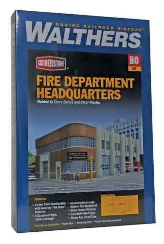 Walthers Cornerstone HO 933-3765 Fire Department Headquarters - Kit