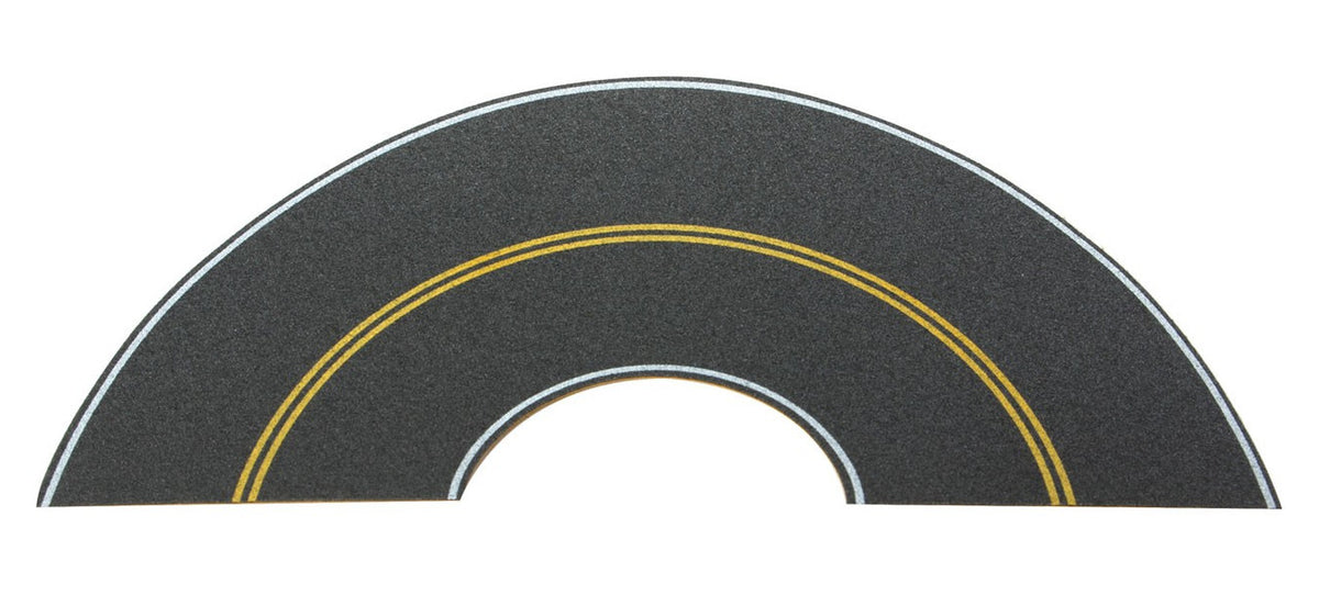 Walthers SceneMaster HO 949-1253 Flexible Self-Adhesive Paved Roadway - Vintage/Modern Curves - Solid Double Yellow Centerline with White Edge Marks