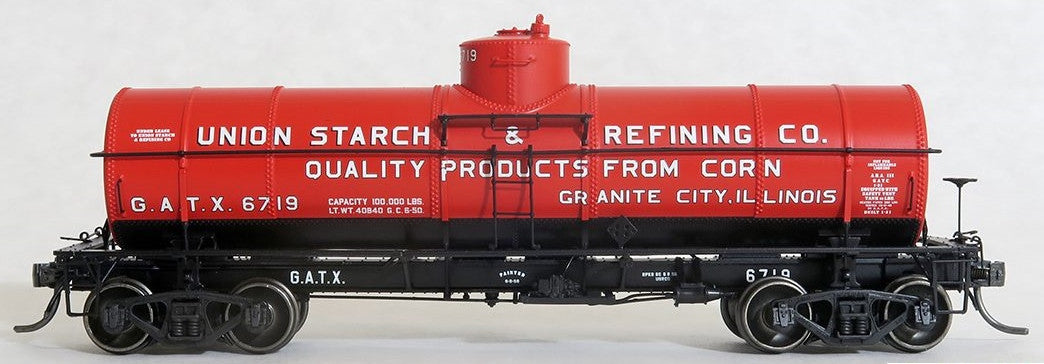 Tangent Scale Models HO 19017-06 General American GATC 8,000 Gallon 1917-Design Radial Course Tank Car 'Union Starch and Refining Company 1950+' GATX #6712