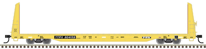Atlas Trainman HO 20006444 68' Bulkhead Flat Car TTX 'yellow' TTPX #804019