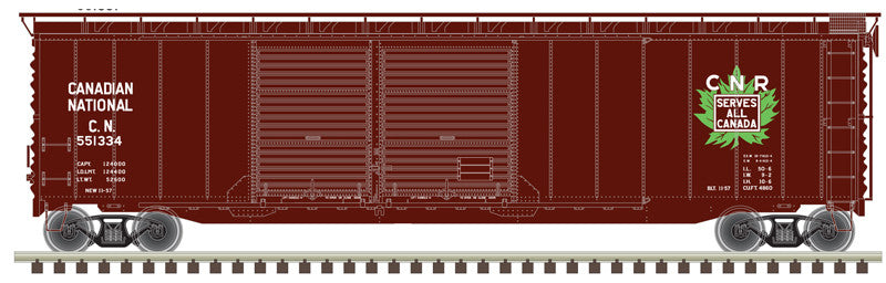 Atlas Master HO 20006570 50' Postwar Double-Door Boxcar Canadian National 'Leaf Logo' CN #551321