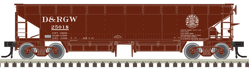 Atlas Master HO 20006804 70-Ton Hart Ballast Car Denver & Rio Grande Western D&RGW #25018