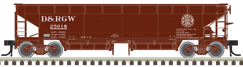 Atlas Master HO 20006805 70-Ton Hart Ballast Car Denver & Rio Grande Western D&RGW #25033