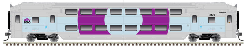 Atlas Master N 50006633 Multi-Level Commuter Coach Trailer Montreal EXO 'Patched - Purple' #3136