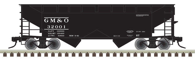 Atlas Trainman HO 20007435 Offset-Side 2-Bay Open Hopper Gulf, Mobile & Ohio GM&O 3-Pack