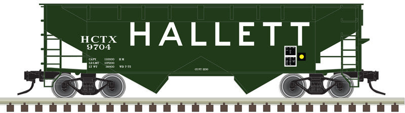 Atlas Trainman HO 20007442 Offset-Side 2-Bay Open Hopper Hallett HCTX #9704
