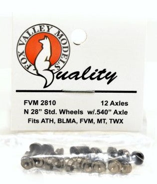 ScaleTrains Fox Valley Models N FVM2810 Standard Wheelsets .540" Axle 28" Wheel 12-Pack