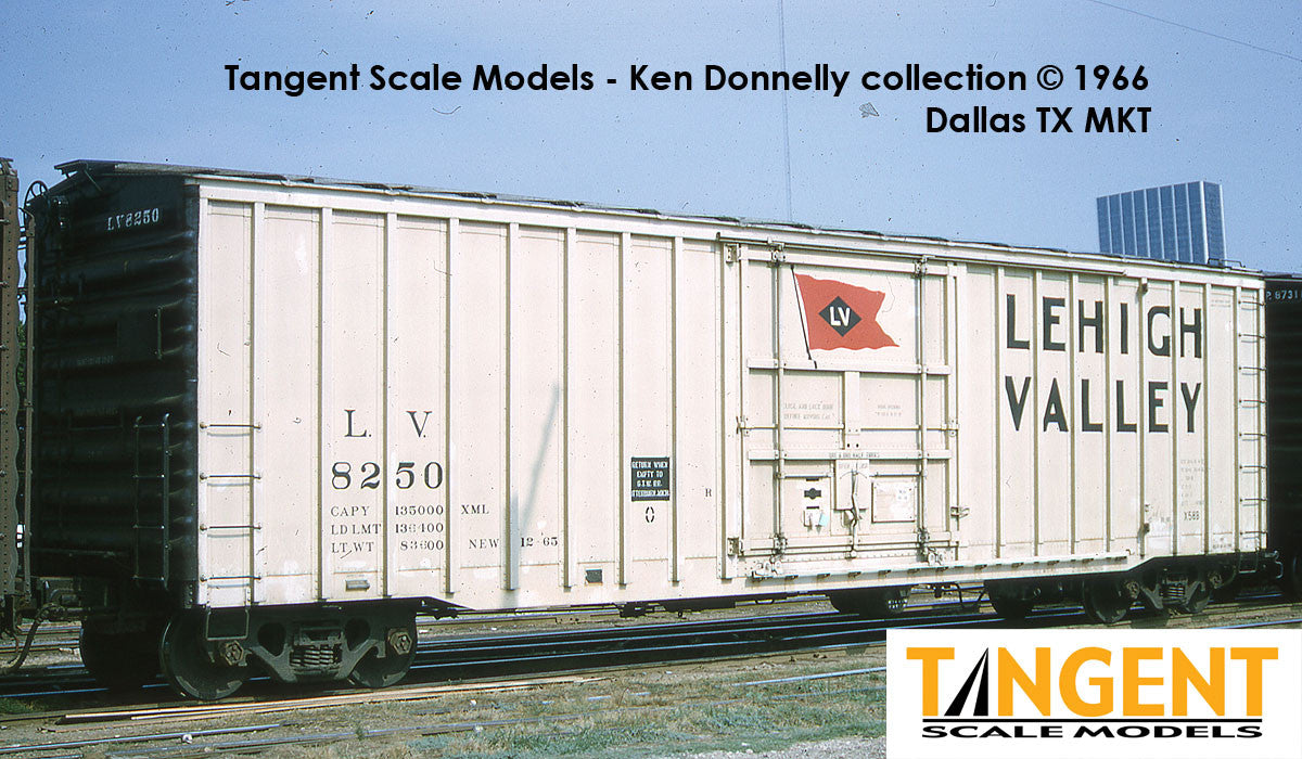 Tangent Scale Models HO 14036-01 PRR Shops X58 Plug Door Boxcar Lehigh Valley 'Delivery 12-1965 X58B' LV #8202