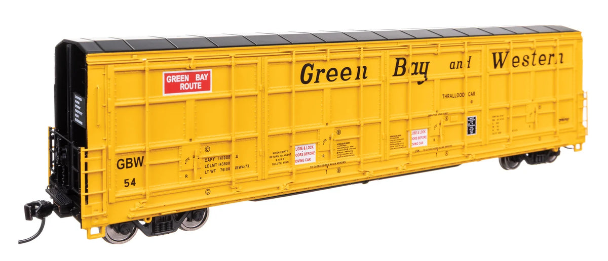 WalthersProto HO 920-101948 56' Thrall All-Door Boxcar Green Bay & Western GBW #54