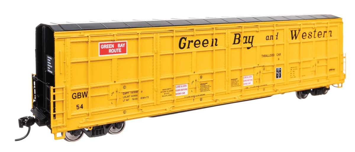 WalthersProto HO 920-101948 56' Thrall All-Door Boxcar Green Bay & Western GBW #54