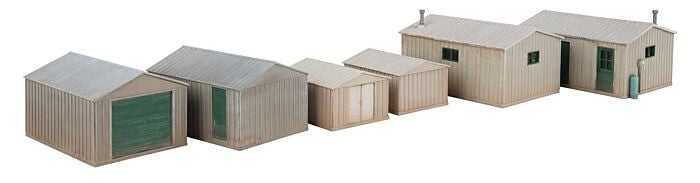 Walthers Cornerstone HO 933-4123 Metal Yard Sheds - 6 Sheds - Kit