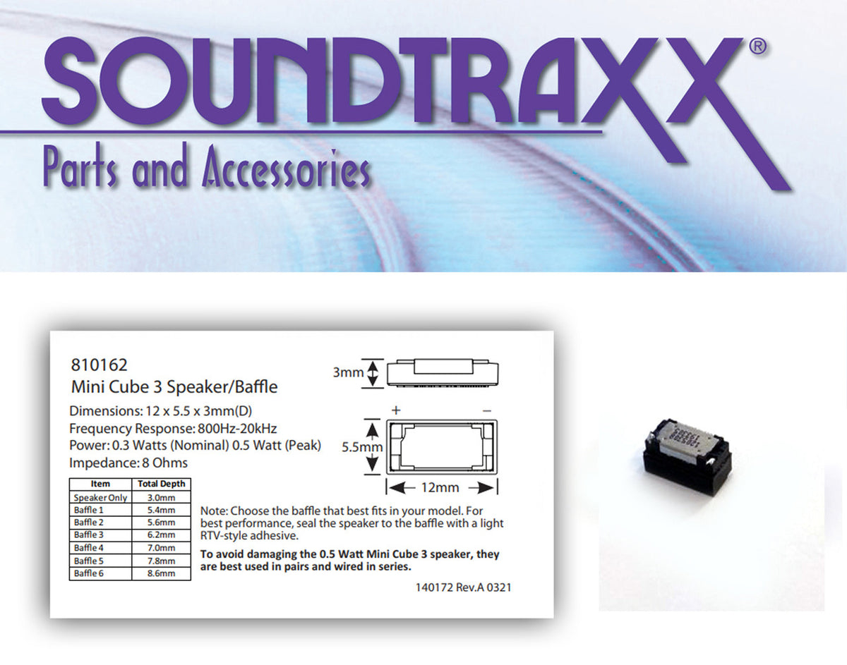SoundTraxx 810162 Mini Cube 3 Oval Speaker with Gasket