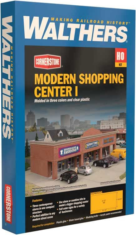 Walthers Cornerstone HO 933-4115 Modern Shopping Center - Kit