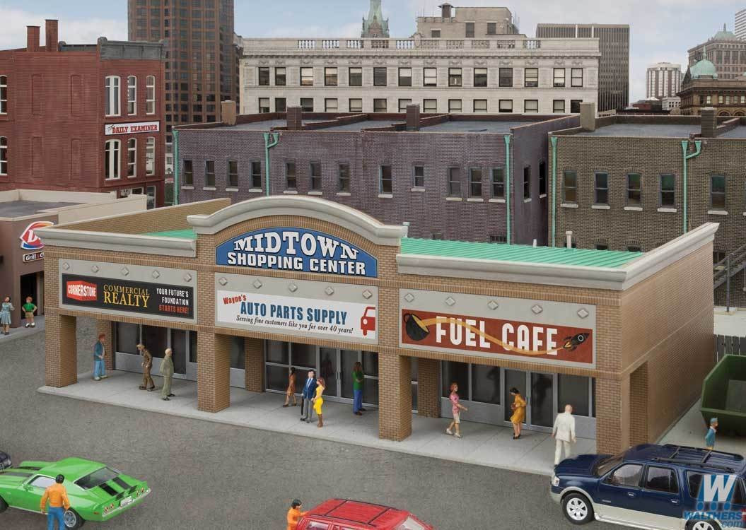 Walthers Cornerstone HO 933-4116 Modern Shopping Center II - Kit