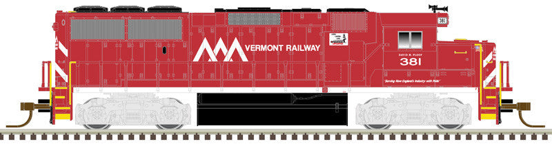 Atlas Master Gold Series N 40004931 DCC/ESU LokSound Select Equipped EMD GP60 Locomotive Vermont Railway VTR #381