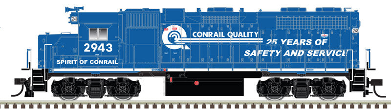 Atlas Master Silver Series N 40005604 DCC Ready EMD GP38 Locomotive w/DBs & F/R Ditch Lights Conrail 'Spirit of Conrail' CR #2943