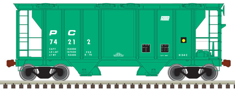 Atlas Trainman N 50005894 Pullman-Standard PS-2 2-Bay Covered Hopper Penn Central PC #74212