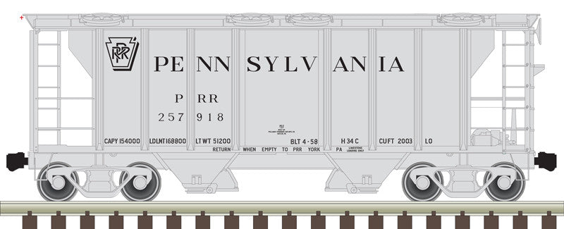Atlas Trainman HO 20006568 PS-2 Covered Hopper Car Pennsylvania Railroad PRR #257901