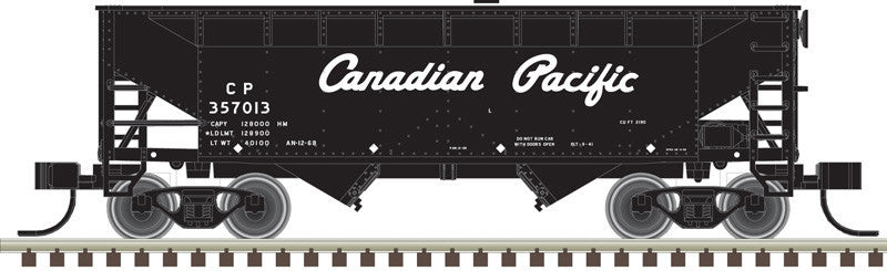 Atlas Master N 50006123 2-Bay Offset-Side Hopper with Flat Ends & Load Canadian Pacific CP #357024