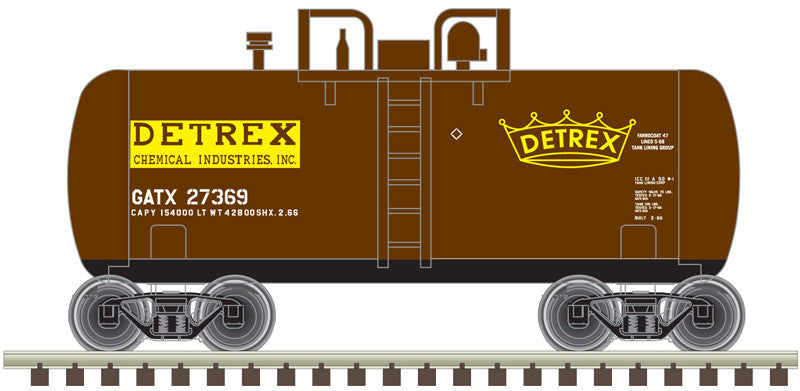 Atlas Trainman N 50006874 Beer Can Shorty Tank Car Detrex GATX #27369