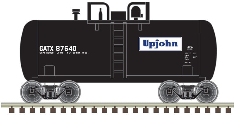 Atlas Trainman N 50006886 Beer Can Shorty Tank Car Upjohn GATX #87644