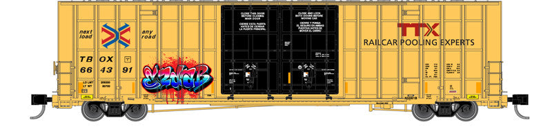 Atlas Master N 50006938 Gunderson 7550 Double-Door Boxcar w/ Graffiti TTX TBOX #664263