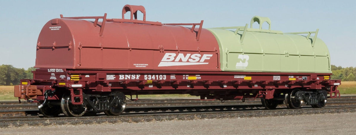 ScaleTrains Rivet Counter N SXT38667 Thrall 48' 2-Hood Coil Steel Car BNSF w/Mismatched Hoods BNSF & BN Green BNSF #534103