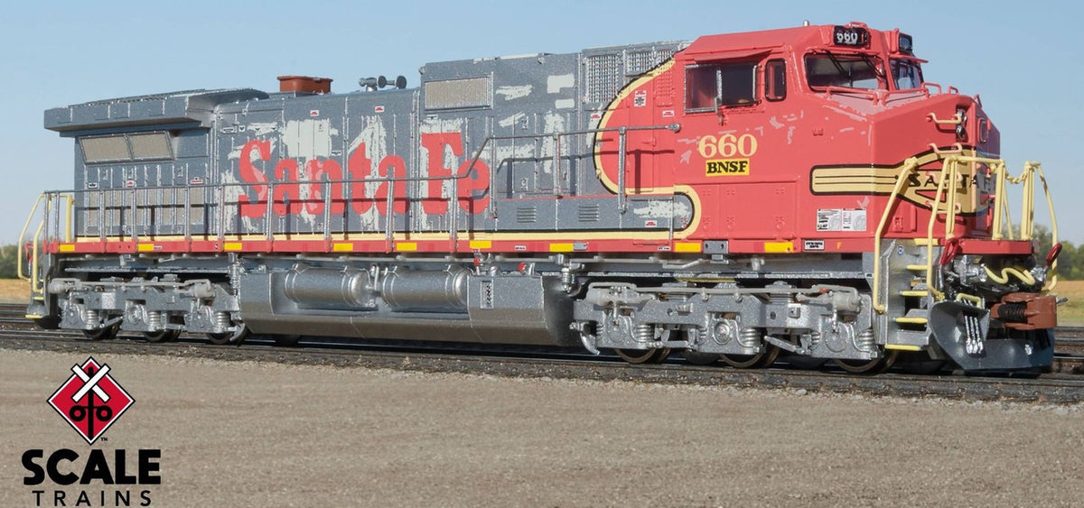 ScaleTrains Rivet Counter N SXT38524 DCC Ready GE DASH 9-44CW Locomotive BNSF 'ex-Santa Fe Warbonnet Patch' BNSF #696
