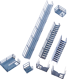 Walthers Cornerstone HO 933-2939 Platforms & Stairways - Photo-Etched Kit