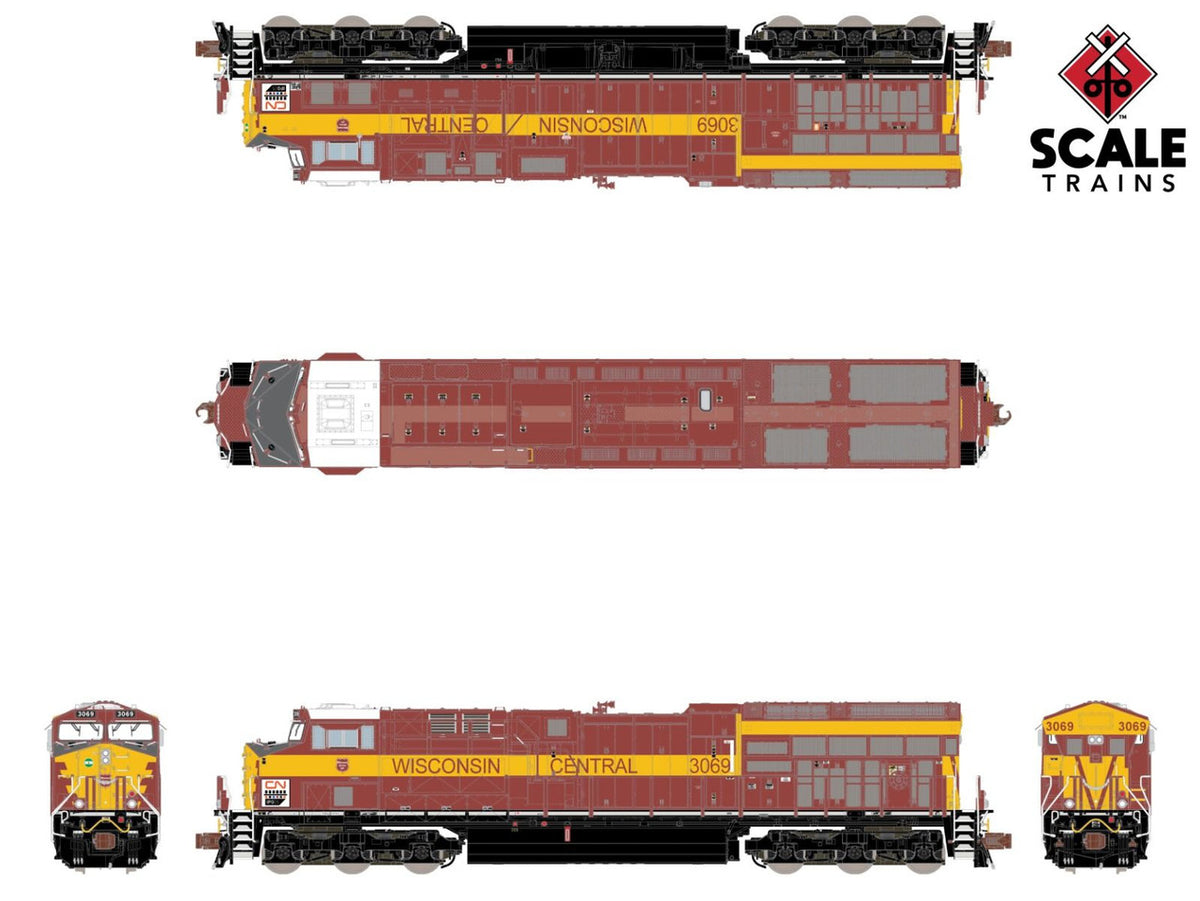 ScaleTrains Rivet Counter N SXT33640 DCC/ESU LokSound 5 Equipped GE ET44 Canadian National 'Wisconsin Central Heritage' CN #3069