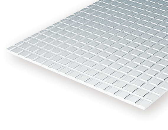 Evergreen Scale Models 4507 - 1/2" X 1/2" Opaque White Polystyrene Square Tile - 1 Piece