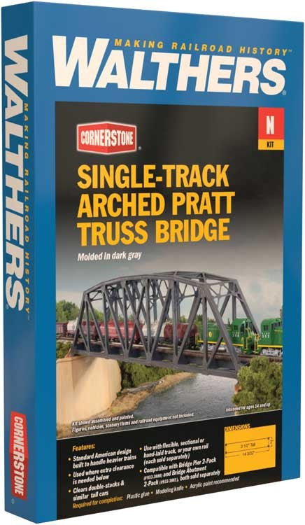Walthers Cornerstone N 933-3870 Single-Track Arched Pratt Truss Bridge - Kit