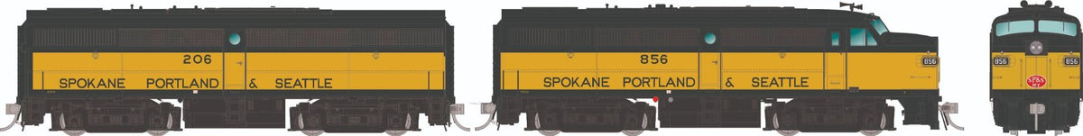 Rapido Trains Inc HO 37078 DCC Ready ALCo FA-1 + FB-1 Locomotive Set Spokane, Portland & Seattle SP&S #858 + #210
