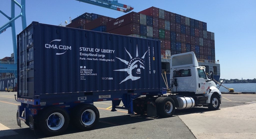 Jacksonville Terminal Company N 205448 20' Standard Height Corrugated Side Container CMA CGM 'Lady Liberty' Transport Container - SINGLE CONTAINER