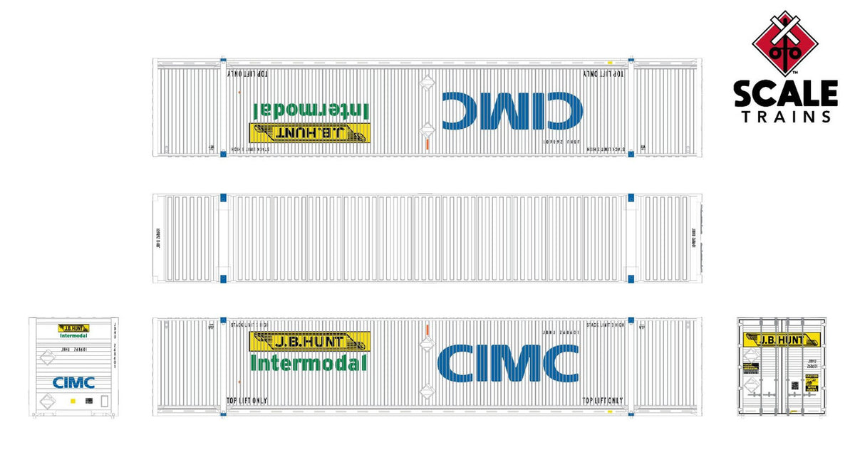 ScaleTrains Operator N SXT11681 CIMC 53' Corrugated Dry Container JB Hunt 'Large CIMC Logo' CIMC #268601