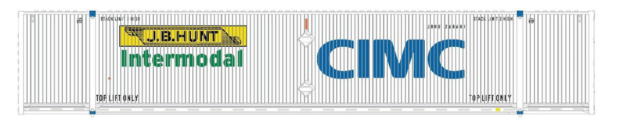 ScaleTrains Operator N SXT11681 CIMC 53' Corrugated Dry Container JB Hunt 'Large CIMC Logo' CIMC #268601