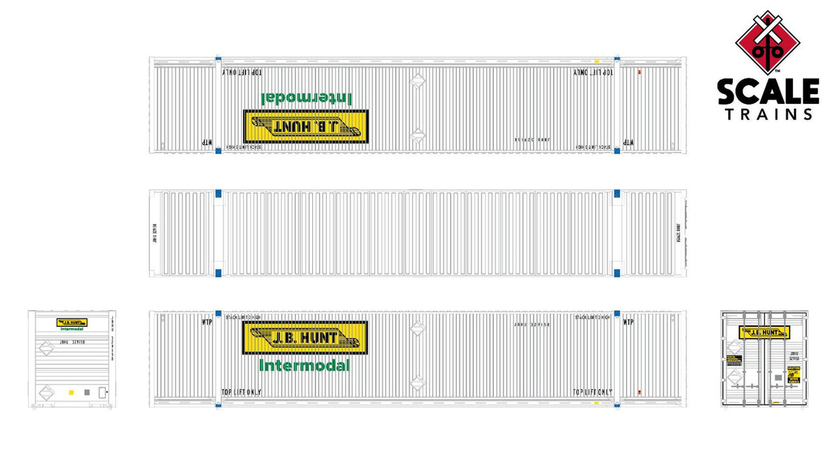 ScaleTrains Operator N SXT11683 CIMC 53' Corrugated Dry Container JB Hunt 'Large Logo' JBHU #329158