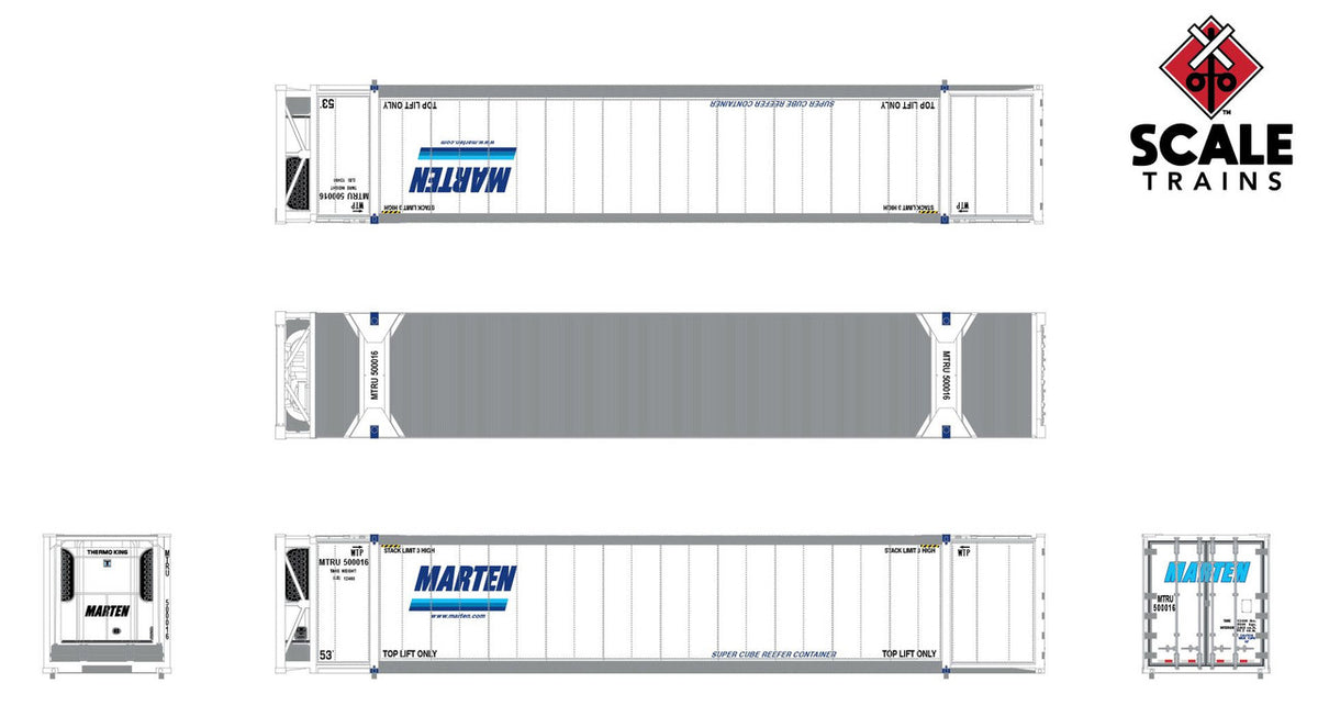 ScaleTrains Operator N SXT11756 CIMC 53' Reefer Container Marten MTLU 3-Pack