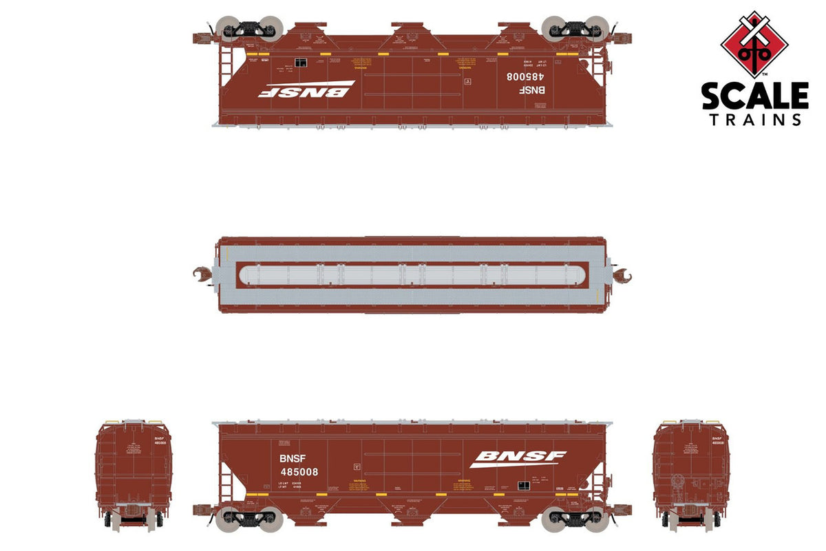 ScaleTrains Rivet Counter N SXT33215 Gunderson 5188 cf Covered Hopper, BNSF 'Wedge' Logo #485063