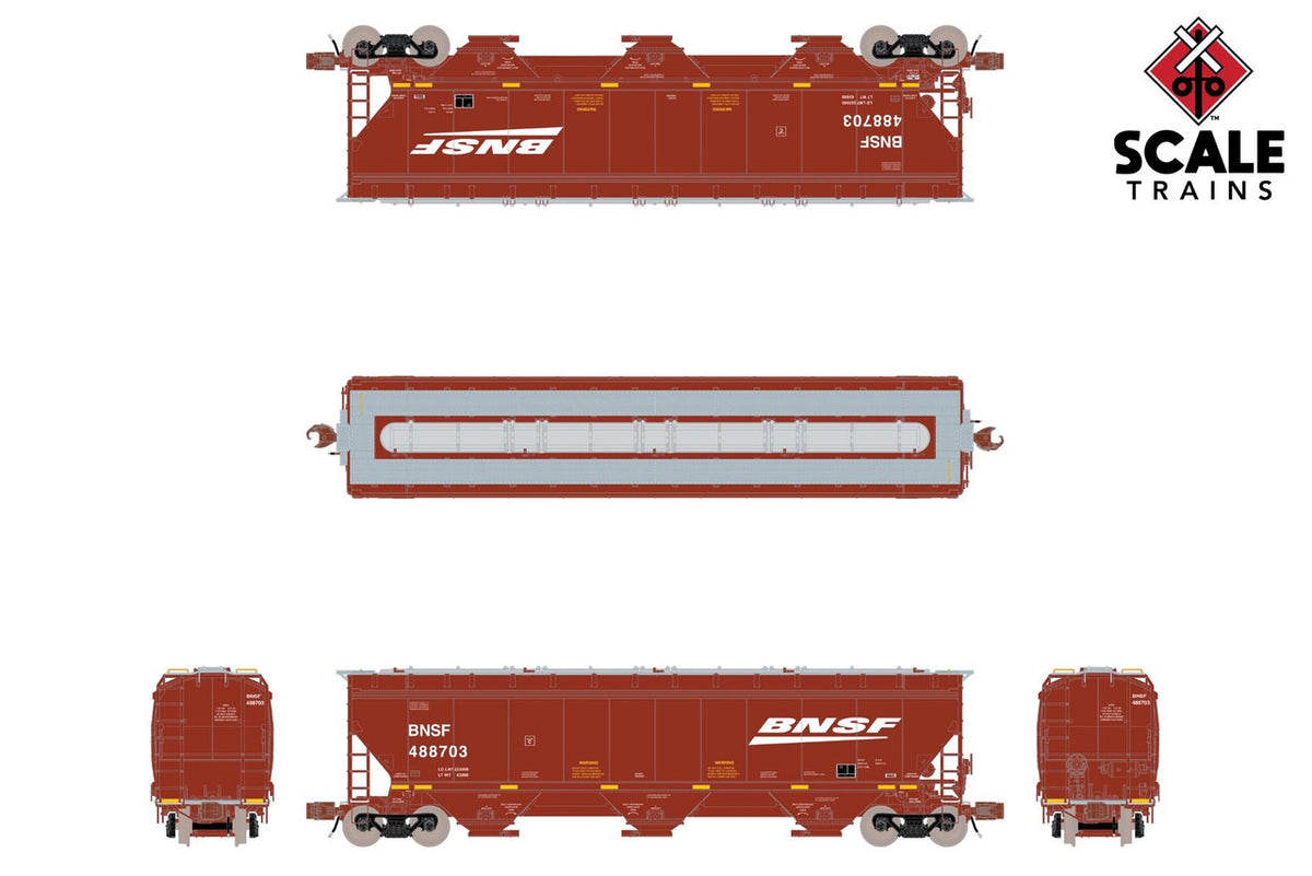 ScaleTrains Rivet Counter N SXT33227 Gunderson 5188 cf Covered Hopper, BNSF 'Wedge' Logo #486511