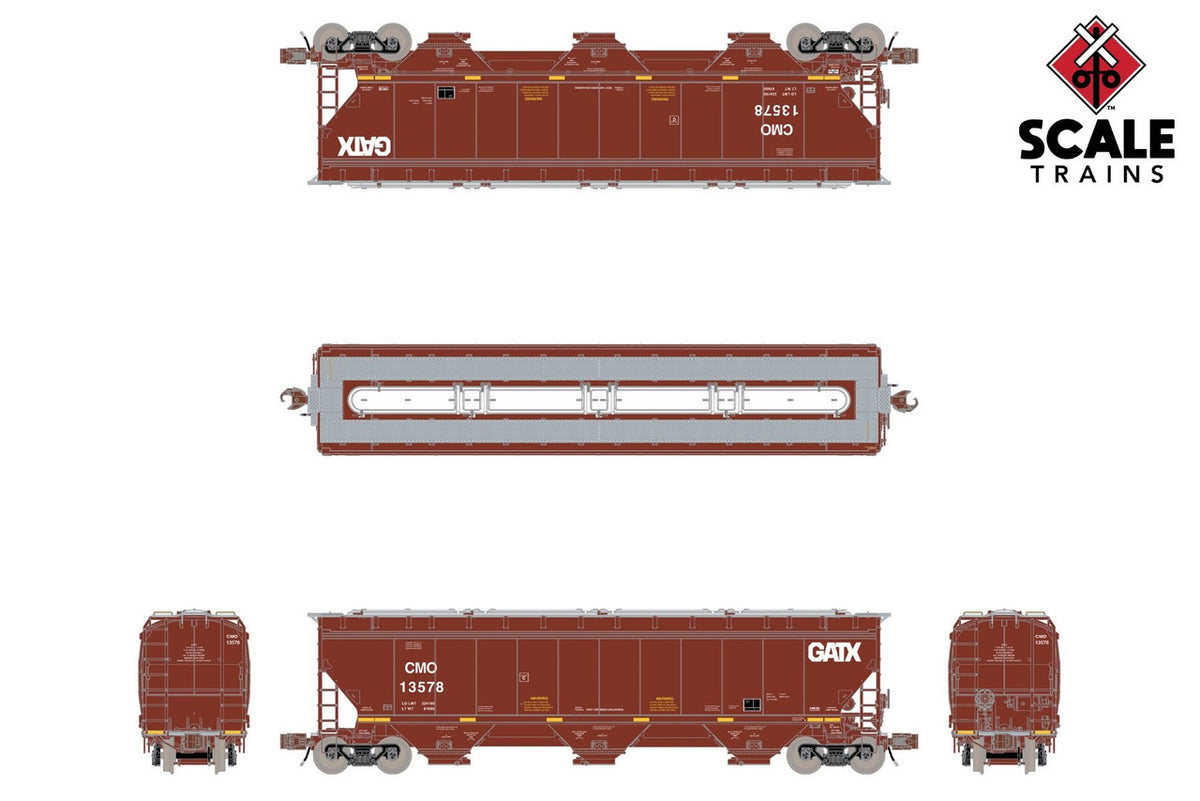 ScaleTrains Rivet Counter N SXT33239 Gunderson 5188 cf Covered Hopper, CMO 'GATX' Logo #13595