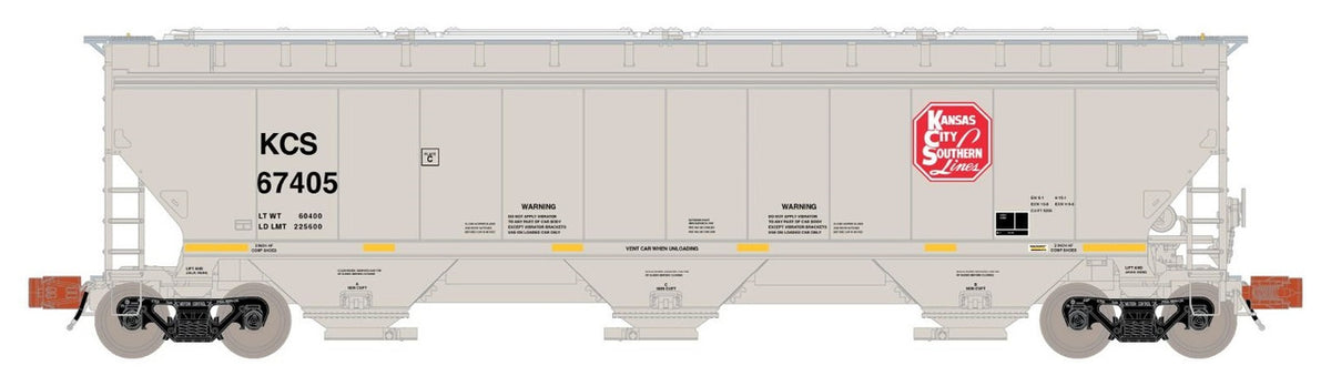ScaleTrains Rivet Counter N SXT33256 Gunderson 5188 cf Covered Hopper, Kansas City Southern 'Gray w/ Red Logo' #67405