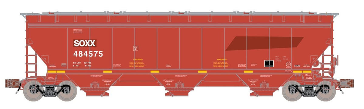 ScaleTrains Rivet Counter N SXT33263 Gunderson 5188 cf Covered Hopper, SOXX 'Ex-BNSF Patch' #484582
