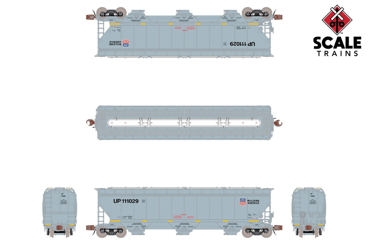 ScaleTrains Rivet Counter N SXT33273 Gunderson 5188 cf Covered Hopper, Union Pacific 'High Reporting Marks' UP #111141