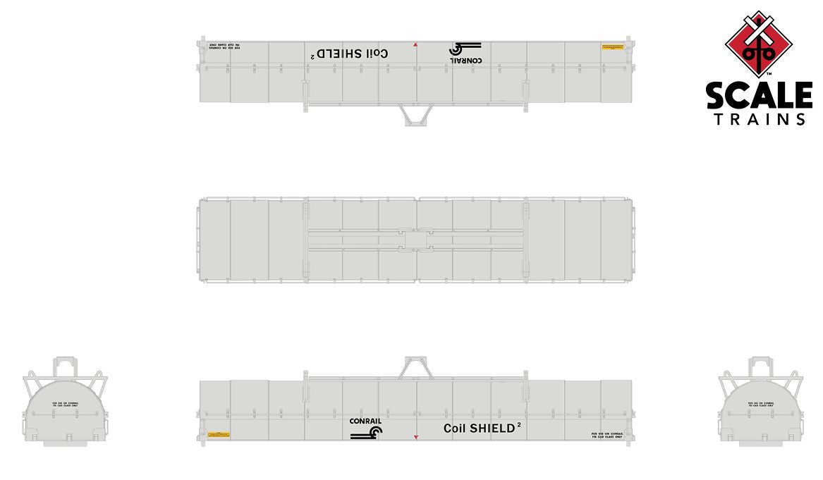 ScaleTrains Rivet Counter N SXT33539 Thrall-Trinity 42' Coil Steel Car Conrail 'Coil Shield 2' CR #623607