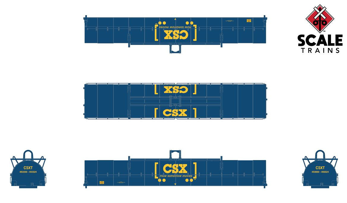 ScaleTrains Rivet Counter N SXT33557 Thrall-Trinity 42' Coil Steel Car CSX 'Boxcar Logo' CSXT #493276